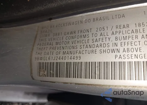 2004 Volkswagen Golf Gls 2.0L z USA, uszkodzony, nr VIN 9BWGL61J244014499